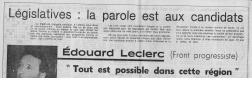mars: E. Leclerc à nouveau candida- 1973 - Histoire E.Leclerc 
